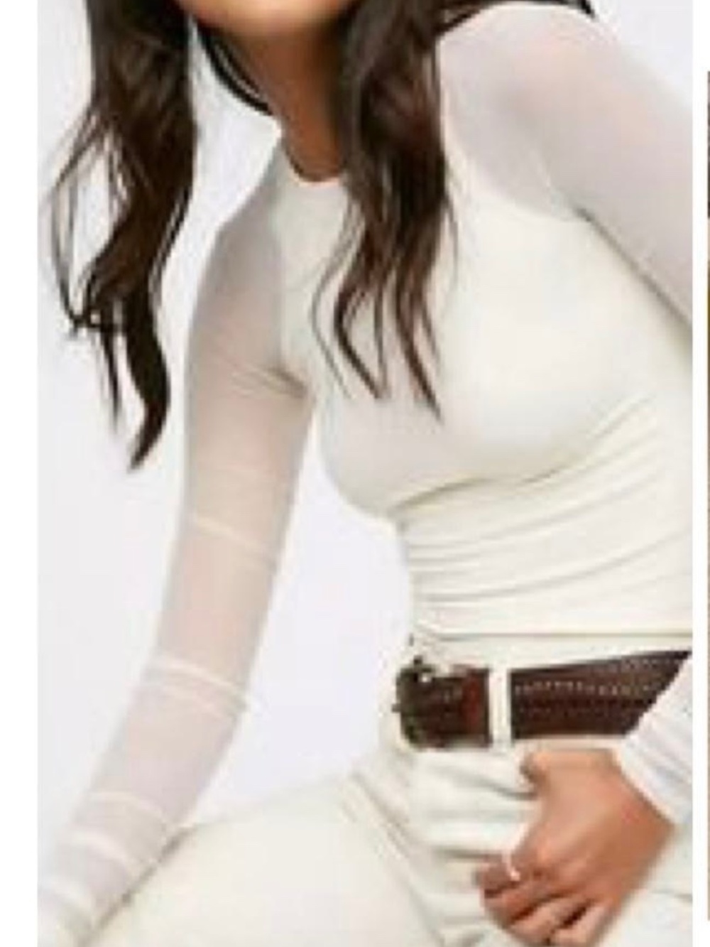 Free People S Ribbed Semisheer Sleeves Top